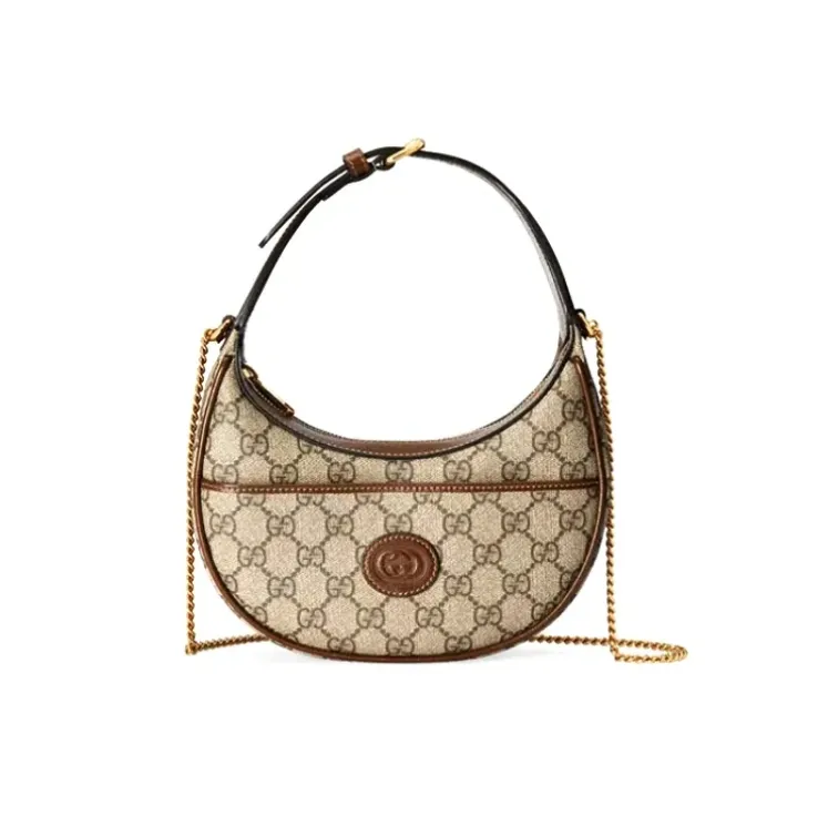 Half-moon-shaped mini bag with Interlocking