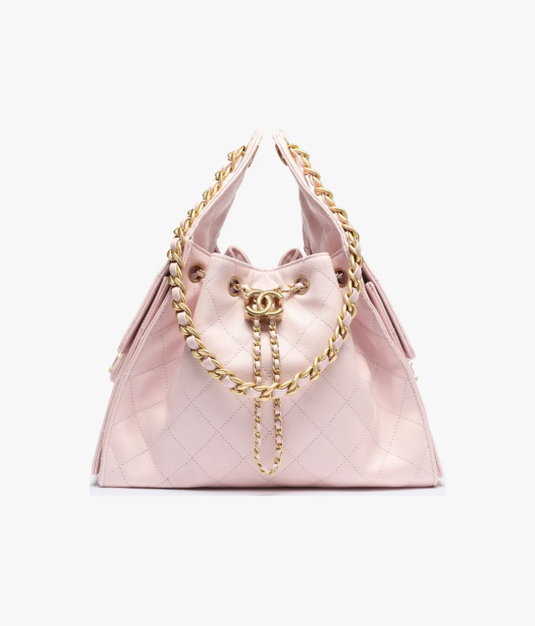 CHANEL 25 Small Handbag Grained Calfskin & Gold-Tone Metal Light Pink