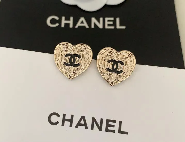 Heart Lava Double C Earrings
