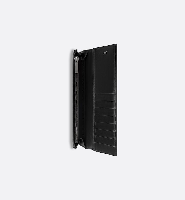 Vertical Bifold Wallet Black CD Diamond Canvas