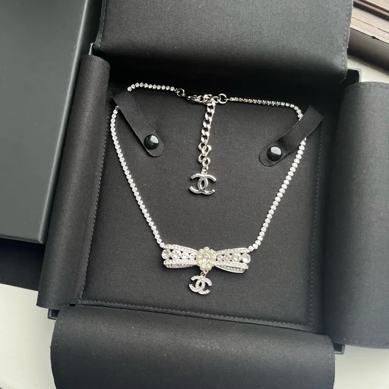 Crystal Bow Necklace Choker 23-24FW