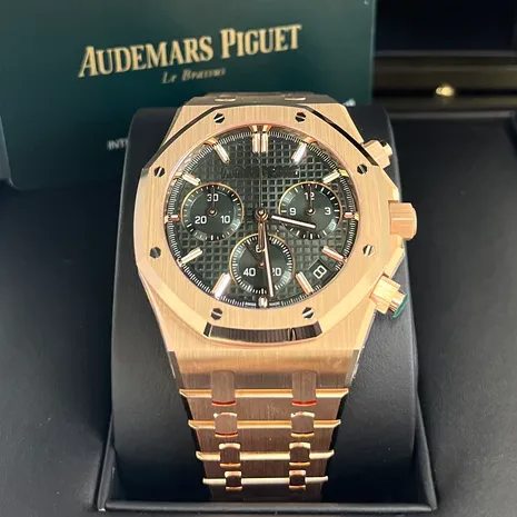 ROYAL OAK Pink Gold Khaki Green Dial CHRONOGRAPH 41mm