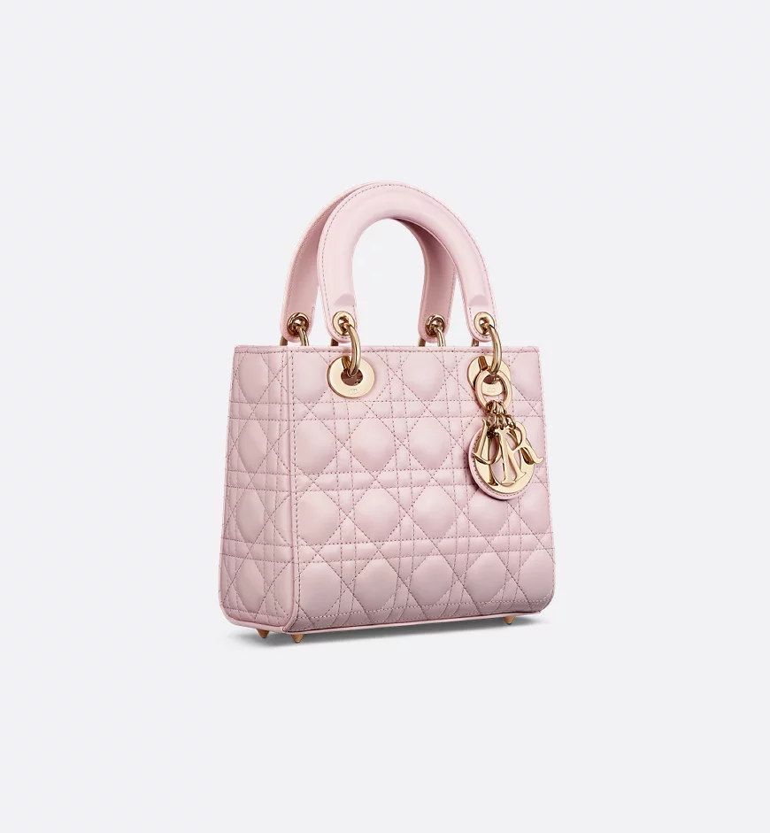 Small Lady Dior My ABCDior Bag-Pale Pink Cannage Lambskin