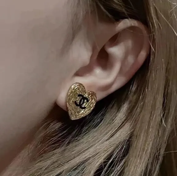 Heart Lava Double C Earrings