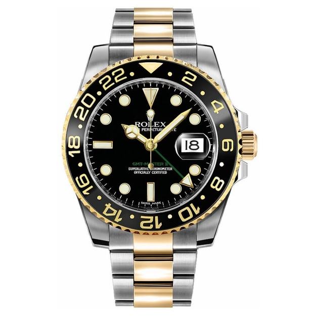 Rolex GMT-Master II Two Tone Black Dial Men's Watch 116713LN-0001