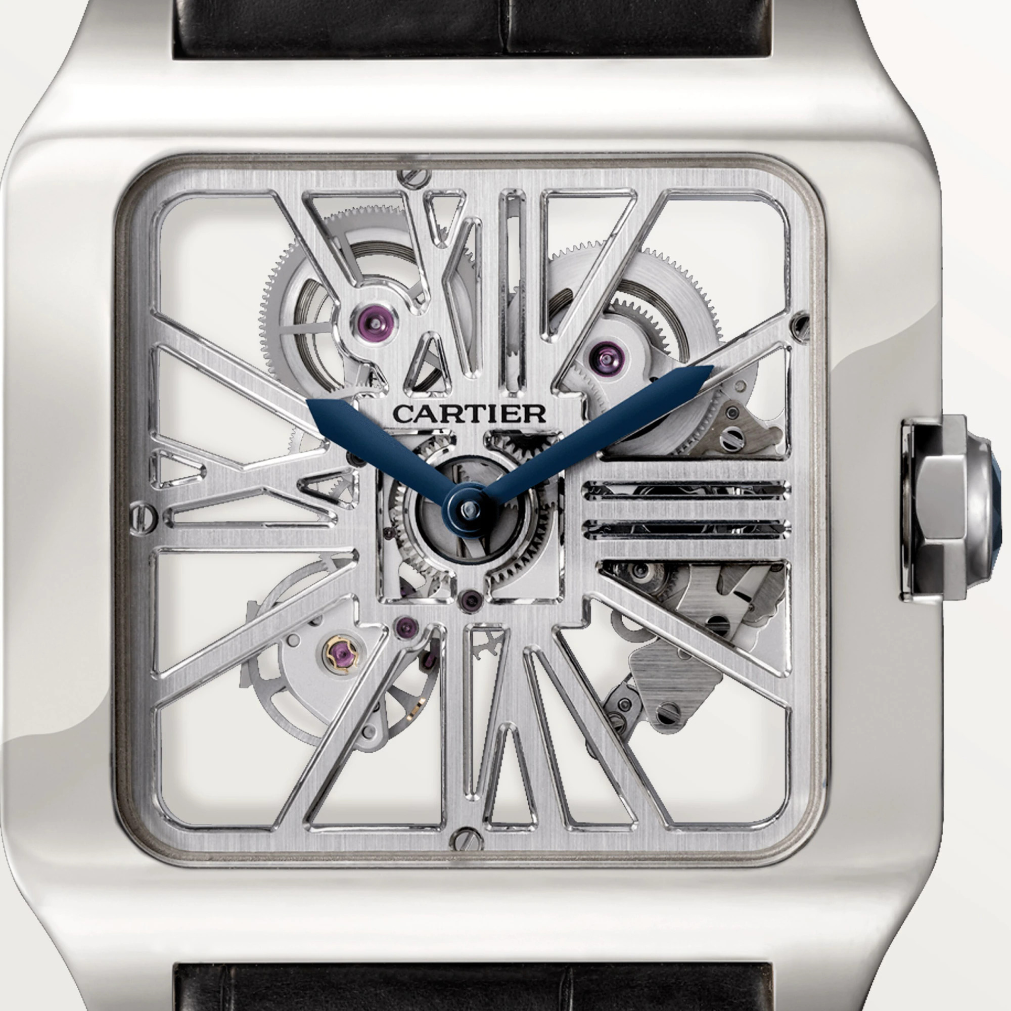 Cartier Santos Skeleton 18K White Gold Men’s Watch, W2020033