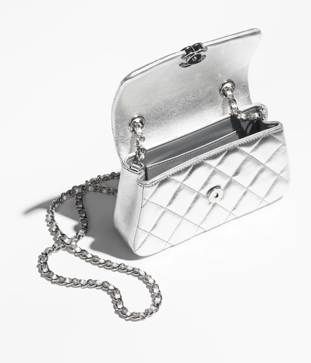 CLUTCH WITH CHAIN Silvery