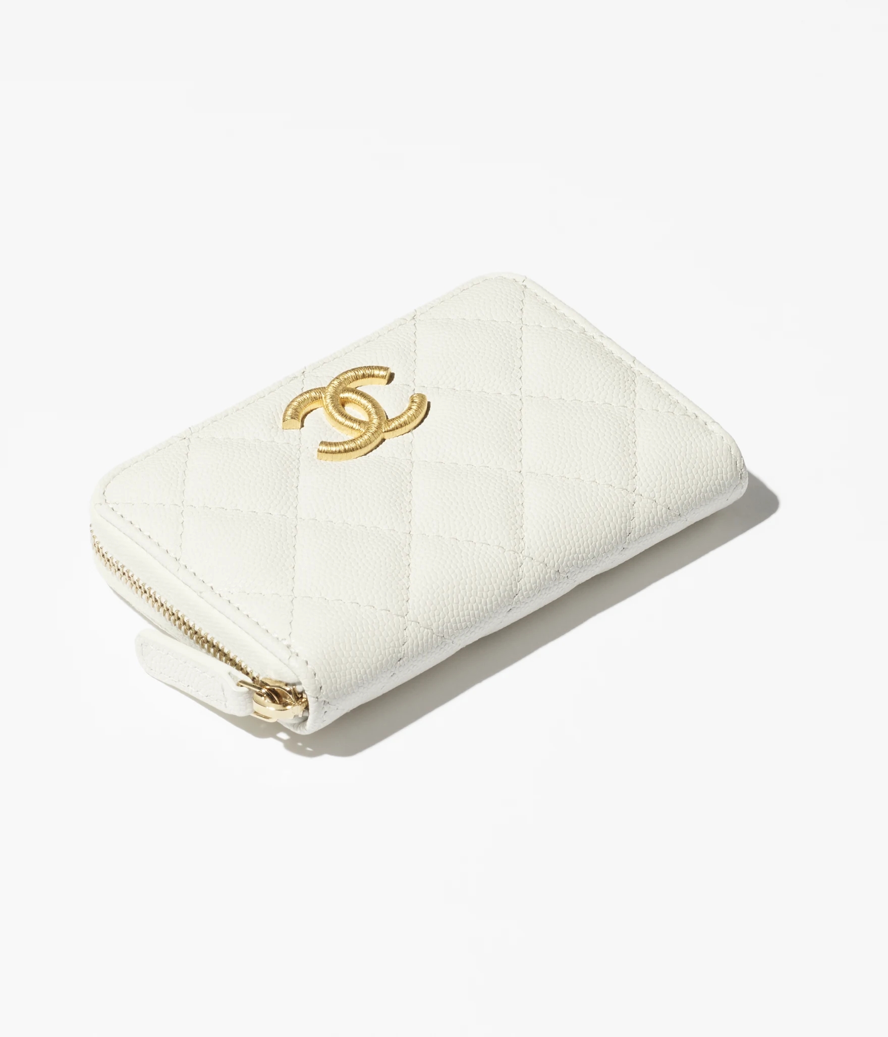 ZIPPED COIN PURSE White