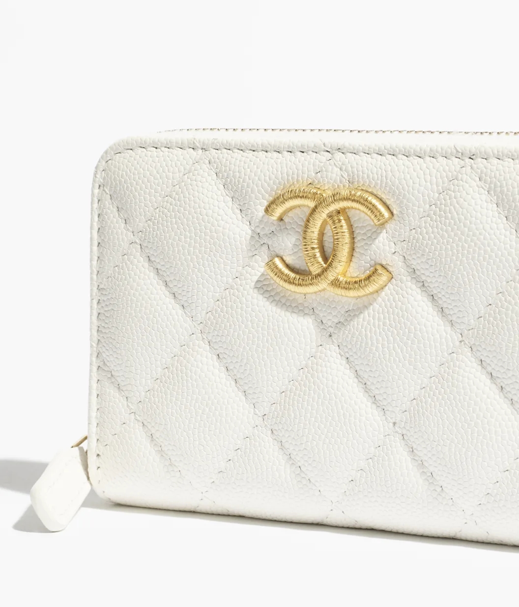 ZIPPED COIN PURSE White