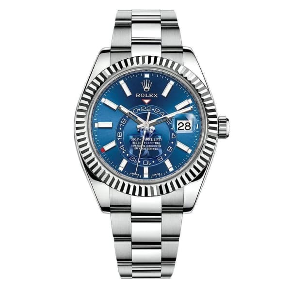 Rolex Sky-Dweller Automatic Men's 18kt White Gold Blue Dial Oyster Watch 326934-0003