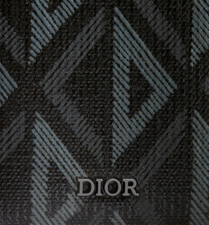 Vertical Bifold Wallet Black CD Diamond Canvas