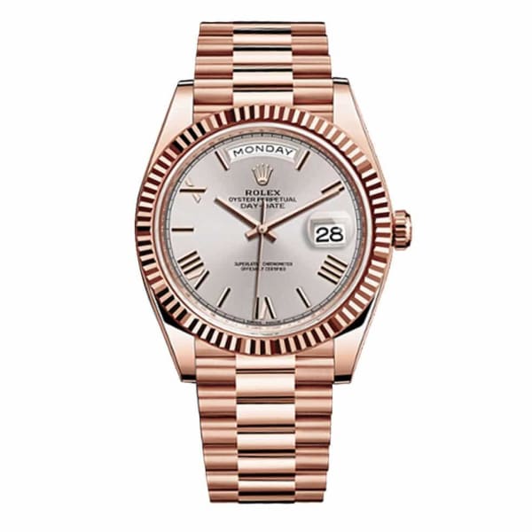 Rolex Day-Date 40 Presidential Sundust Roman numerals Dial 18K Everose Gold Automatic Men's Watch