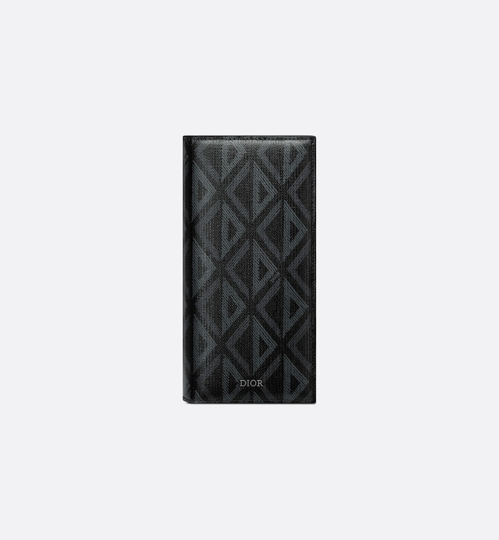 Vertical Bifold Wallet Black CD Diamond Canvas