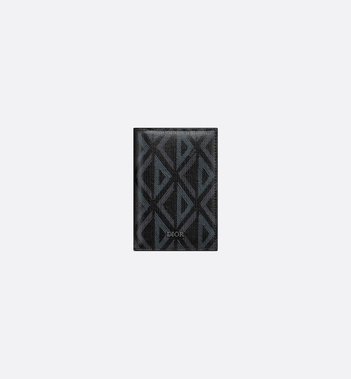 Vertical Bifold Card Holder Black CD Diamond Canvas