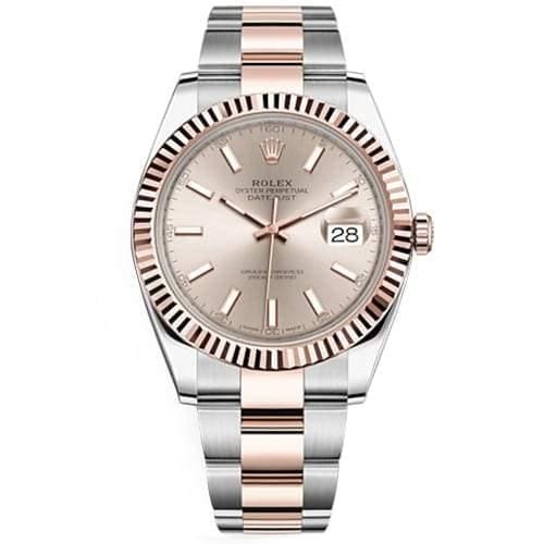 Rolex Oyster Perpetual Datejust 41 Watch, Sundust dial, Two-tone Oyster bracelet, Fluted bezel