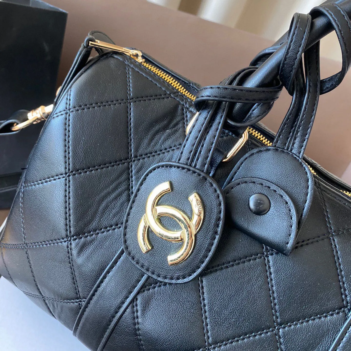 Diamond Quilted Two-Way Tote