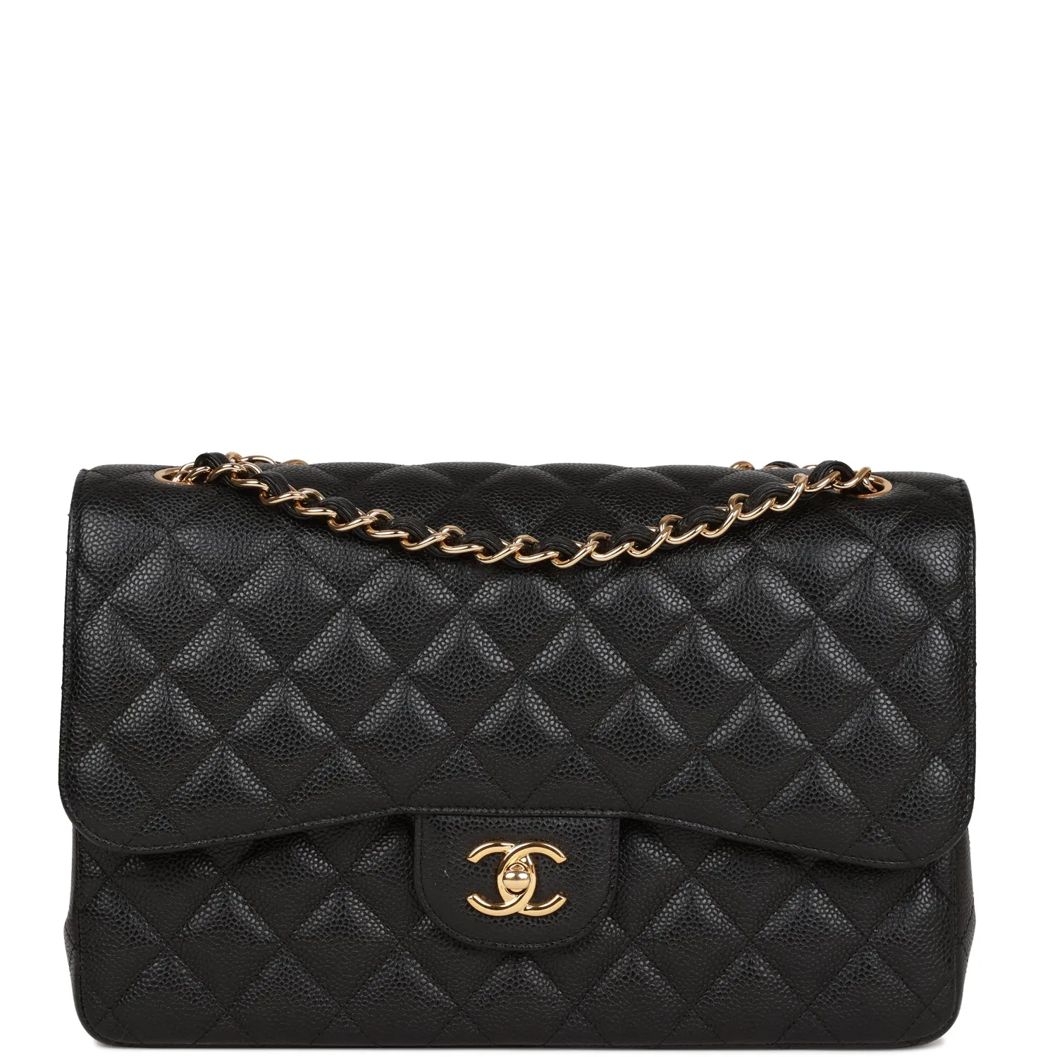 Jumbo Classic Double Flap Bag Black Caviar Gold Hardware