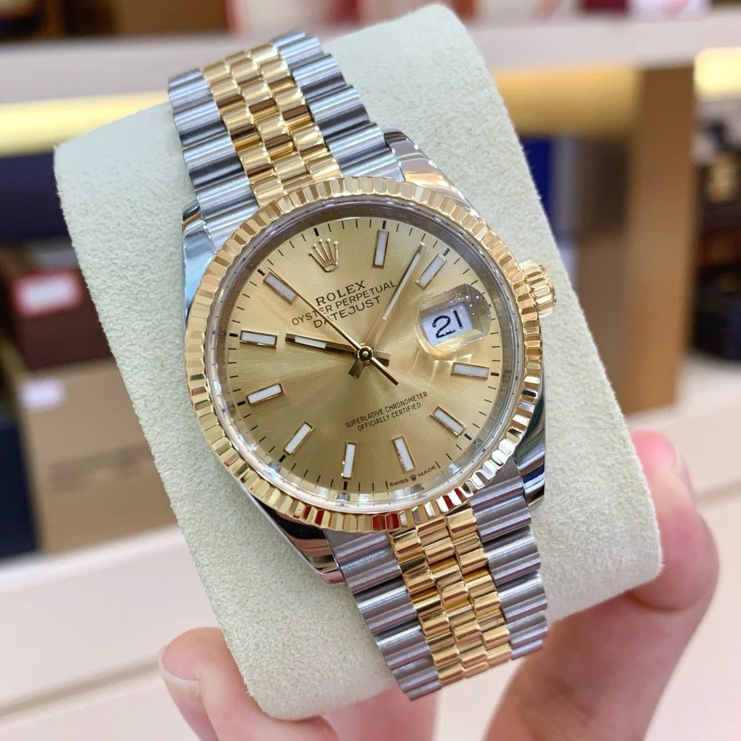 Rolex Datejust 41 White Dial Men's Gold & Steel Watch 126333-0015