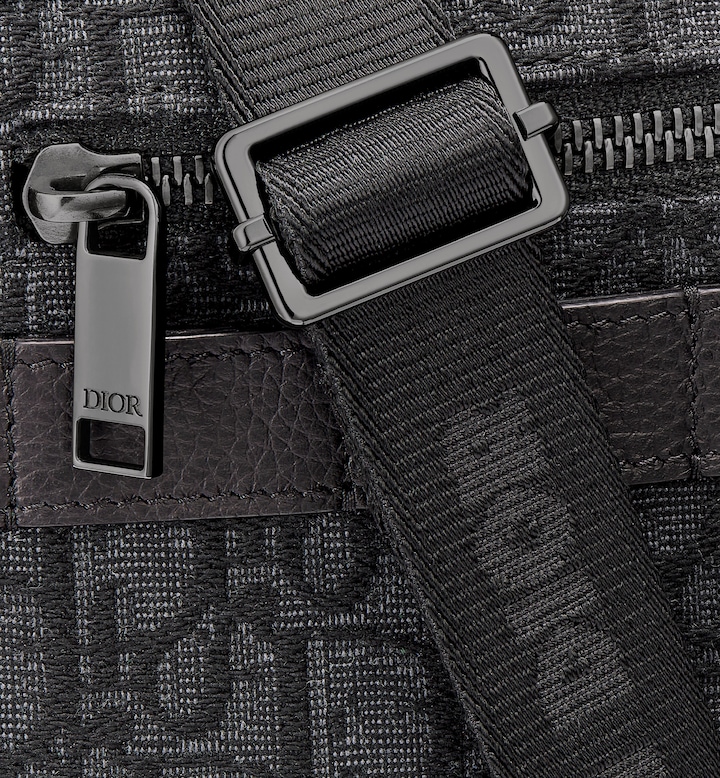 Mini Safari Bag with Strap Black Oblique Jacquard