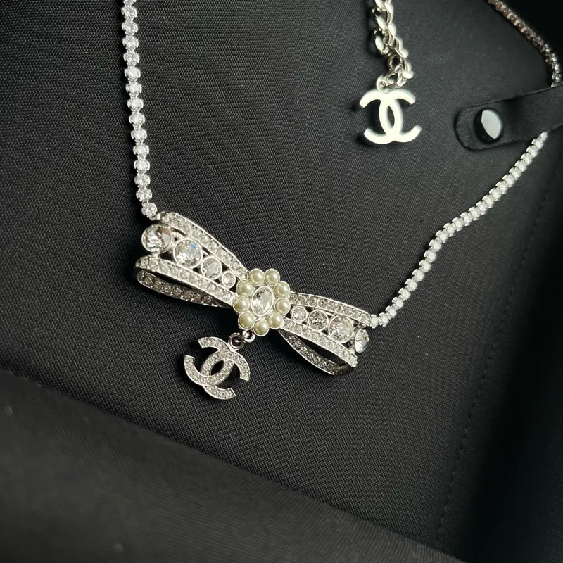 Crystal Bow Necklace Choker 23-24FW