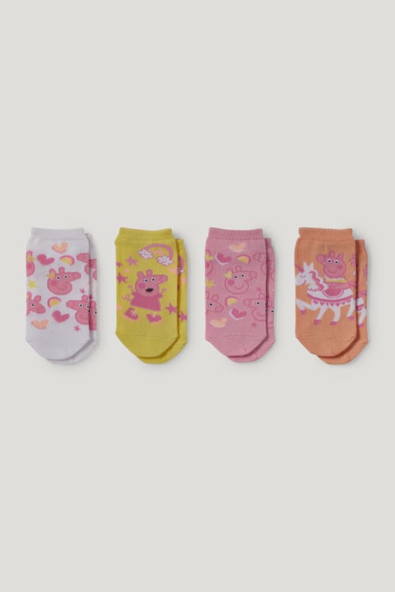 Multipack of 4 - Peppa Pig - trainer socks with motif