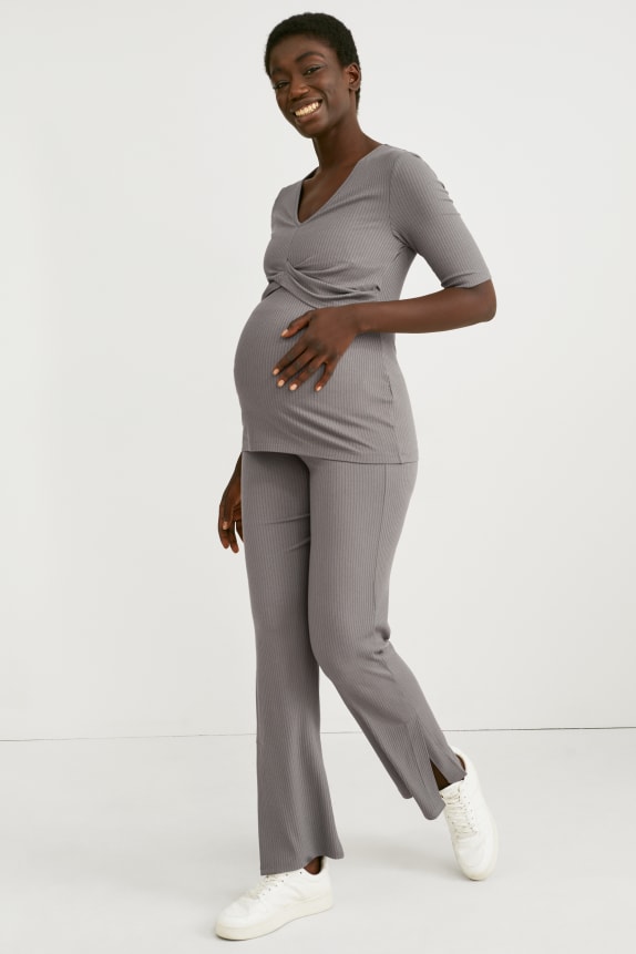 Jersey maternity trousers - flared