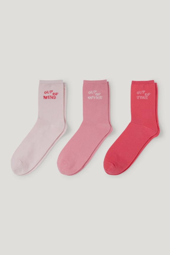 Multipack of 3 - socks with motif - lettering