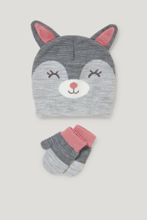 Set - baby hat and mittens - 2 piece