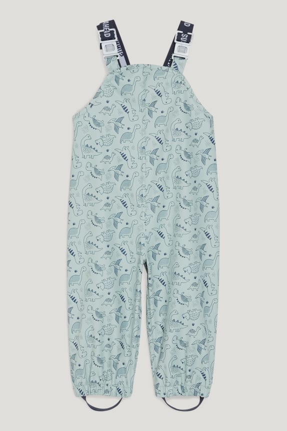 Baby waterproof dungarees - patterned