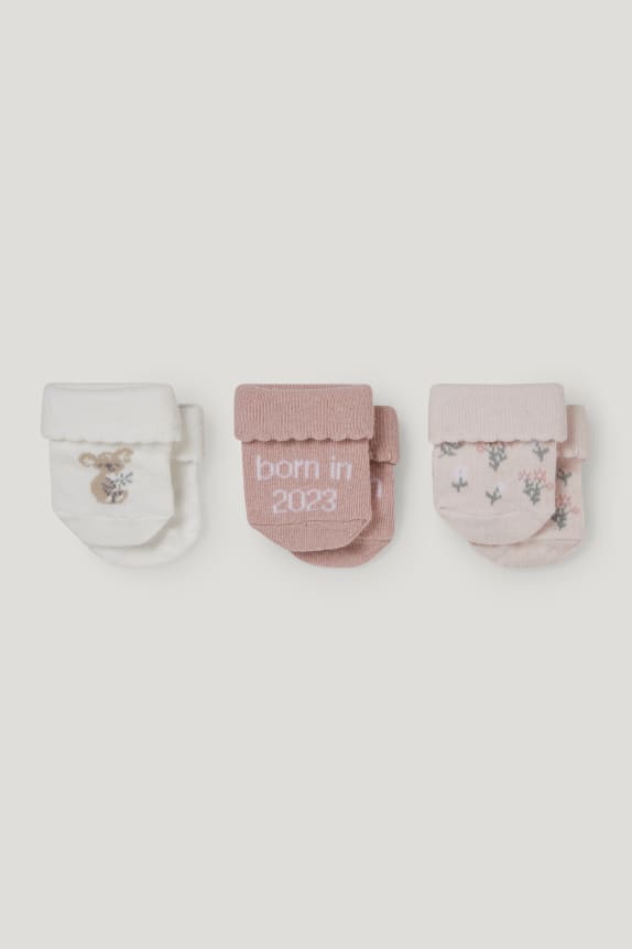 Multipack of 3 - koala - newborn socks with motif