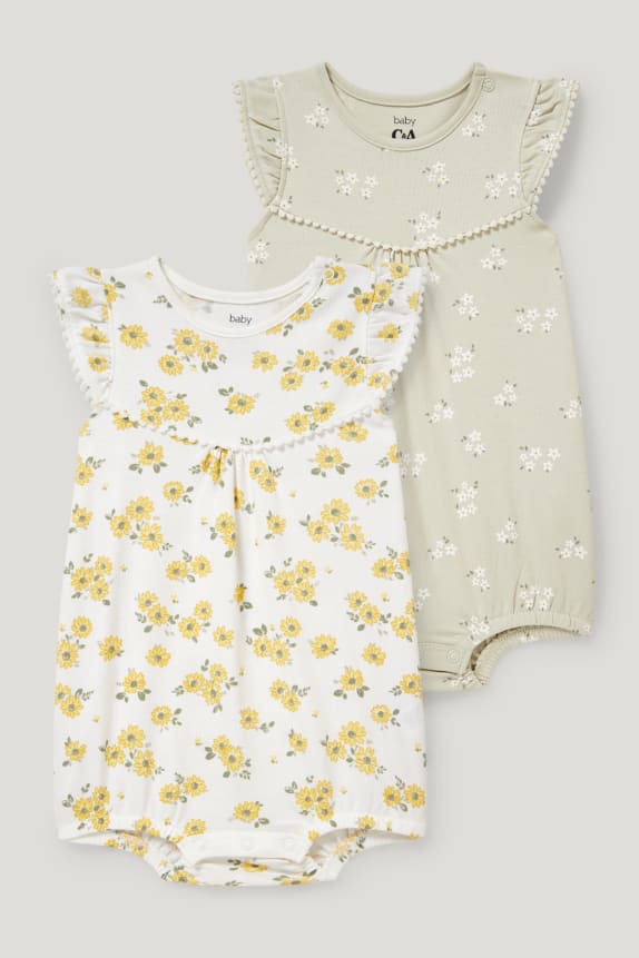 Multipack of 2 - baby sleepsuit - floral