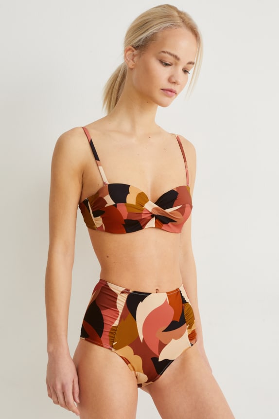 Bikini bottoms - high waist - LYCRA® XTRA LIFE™ - patterned