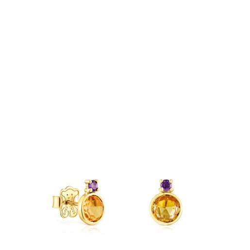 Tous Gold amethyst and with Virtual Garden citrine Earrings