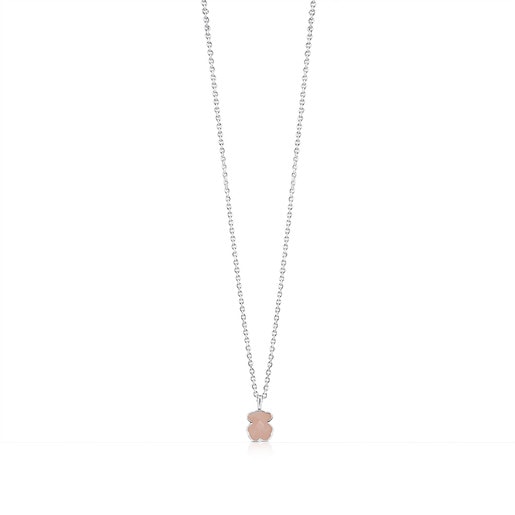 Tous Pulseras Silver and faceted rose Color Necklace TOUS quartz