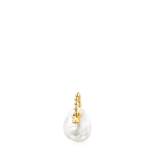 Tous Silver Pearl Pendant Vermeil with Gloss