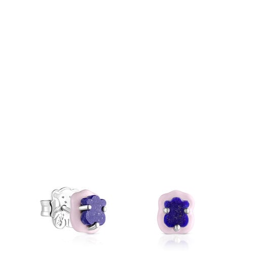 Tous lapis with Earrings Vibrant lazuli Colors enamel Silver TOUS and