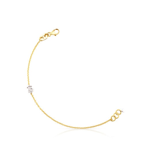 Tous Bolsas Gold Icon Gems Bracelet with Diamonds