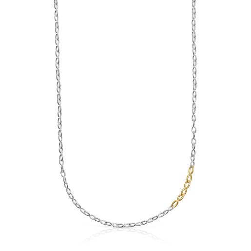 Silver and silver vermeil Bent Necklace | 