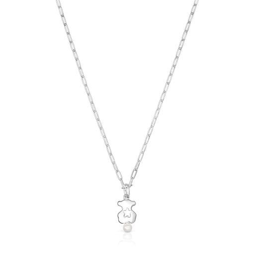 Bolsas Tous Silver Magic Nature bear Necklace pearl with