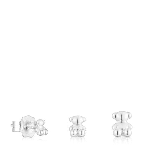 Tous silver Set Bold earrings of Bear