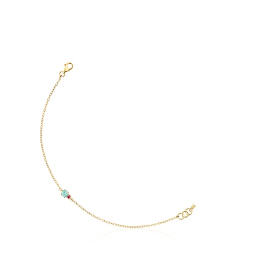 Tous Amazonite in Ruby Mini Ivette Gold and Bracelet with