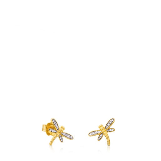 TOUS Bera Earrings in Gold with Diamonds. | 