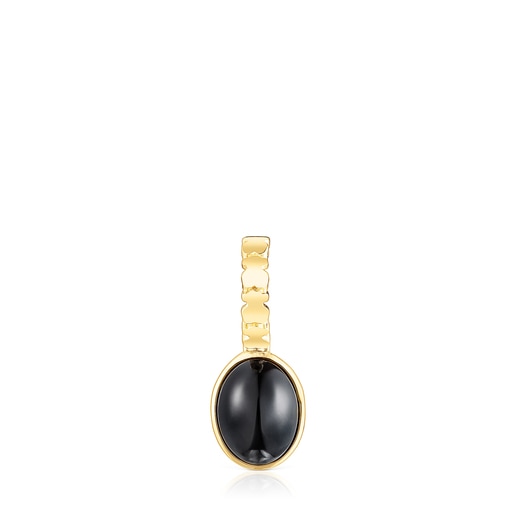 Tous Silver with Straight Onyx Pendant Vermeil