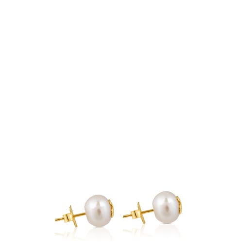 Tous Perfume Gold TOUS motif Pearls Earrings with Bear
