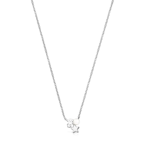 Tous Pulseras Nocturne Silver Necklace with Pearl