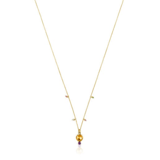 Tous Virtual Garden Necklace Gold gemstones citrine and with