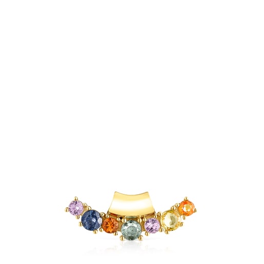 Tous Pulseras Silver Vermeil Glaring Pendant with multicolored Sapphires