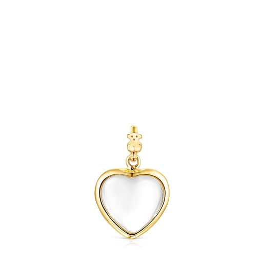 Silver Vermeil TOUS Good Vibes heart Pendant with rock crystal