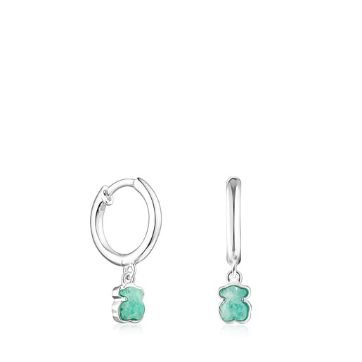 Tous Color Earrings Silver Cool Amazonite and