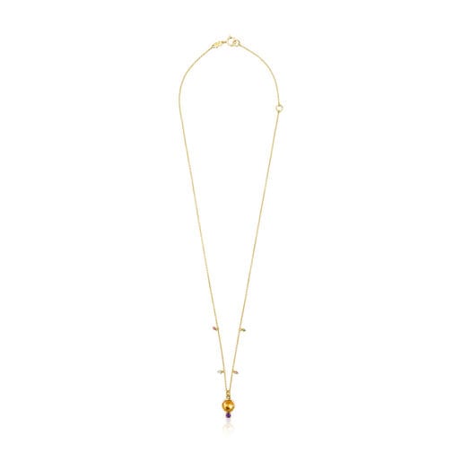 Tous Pulseras Gold Virtual Garden and citrine gemstones Necklace with